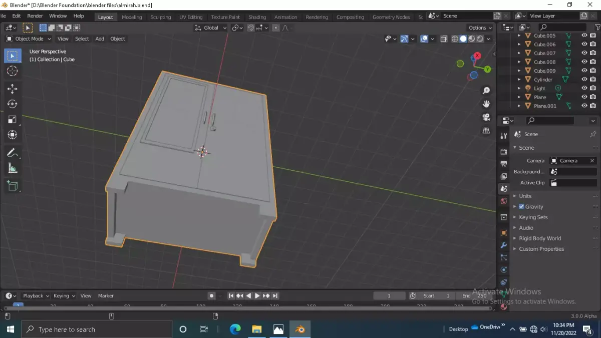 Almirah box Low-poly 3D model