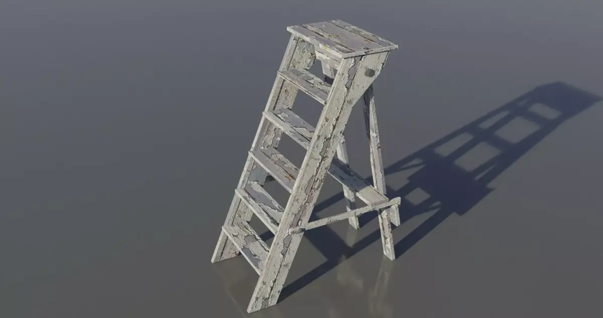 Old Stairs Stepladder Free 3D model