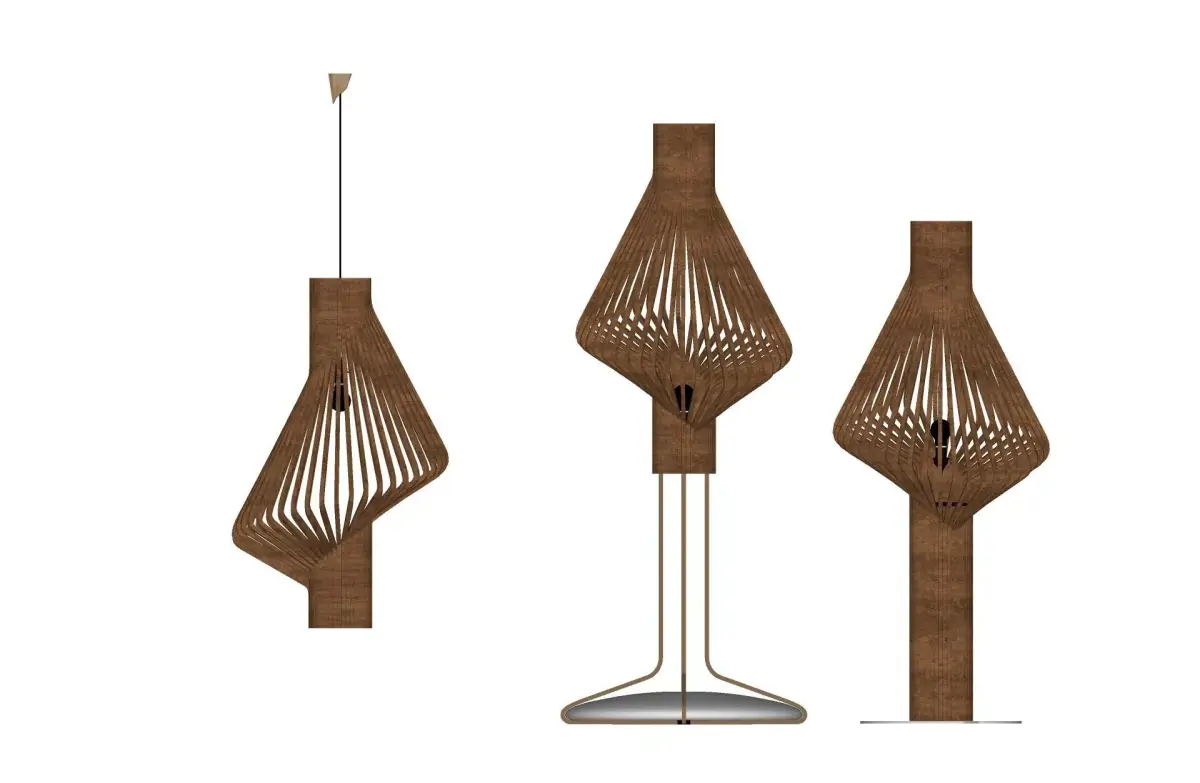 floor lamp wooden styel for indoor outdoor  3D model