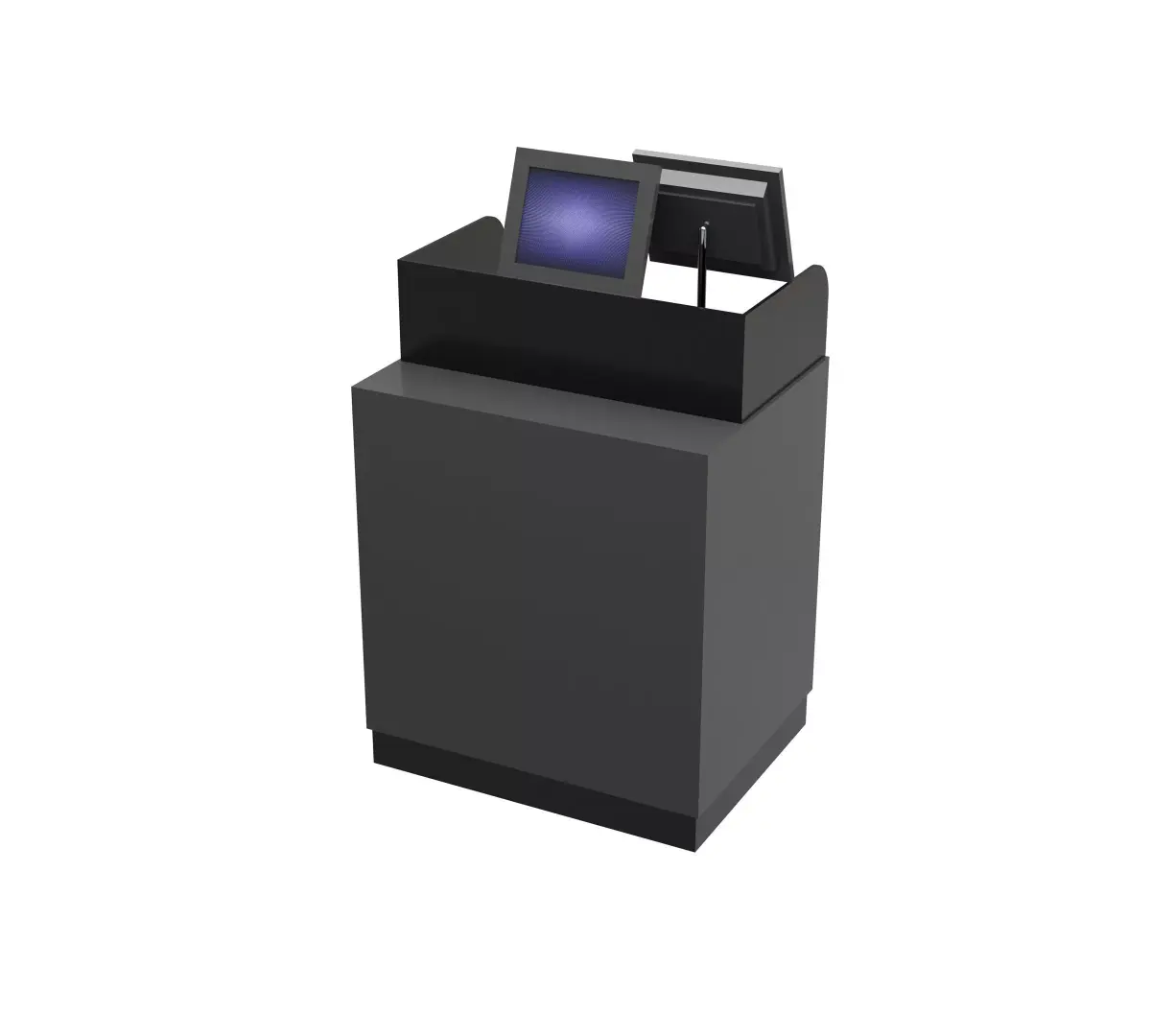 Cash desk counter with monitors in store 3D model