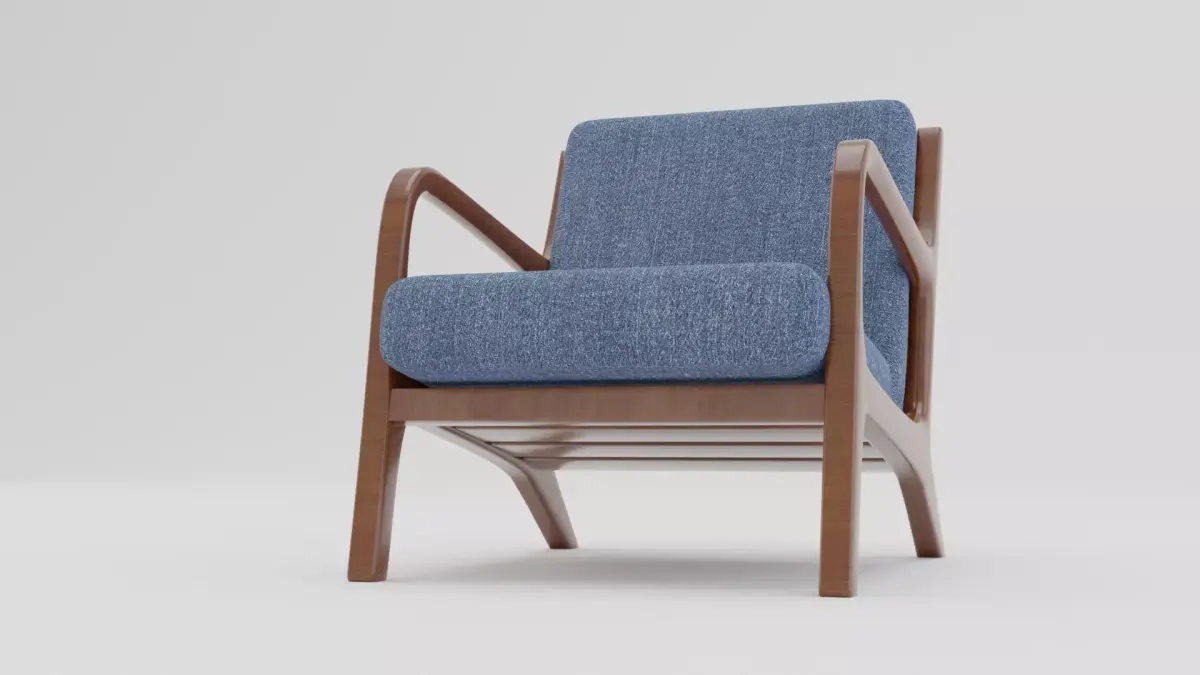 Modern wooden chair Low-poly 3D model purchase