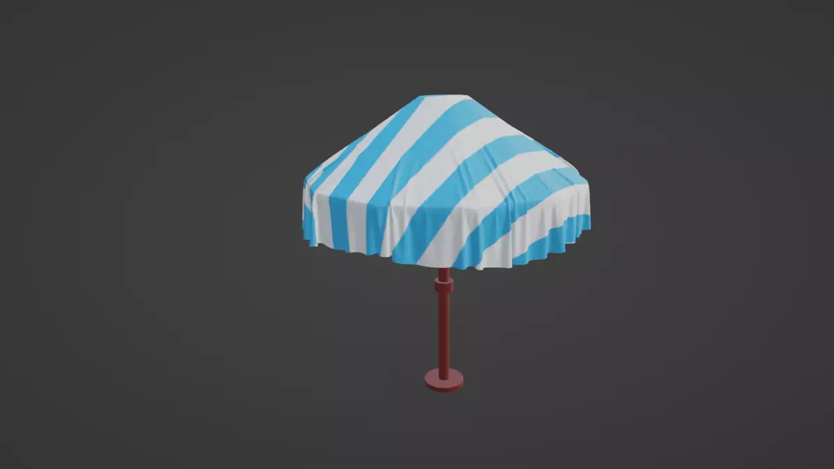 sunshade - umbrella - Patio Parasol Low-poly 3D model