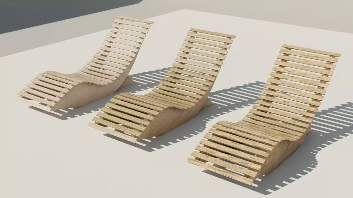 Modern long chair Free low-poly 3D model