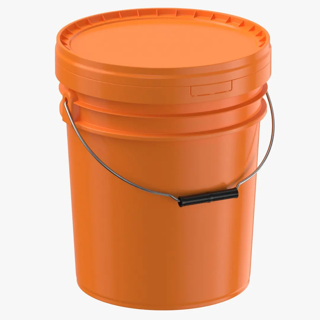 Bucket Type 02 Clean and Dirty Color Variations 3D model