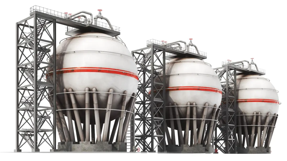Detailed Oil Storage Spherical 3D model