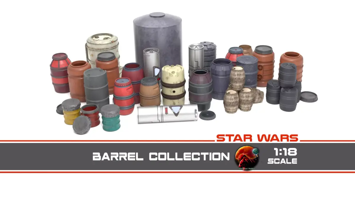Barrels and containers 1-18 scale Kenner Hasbro 3D Model Pack purchase