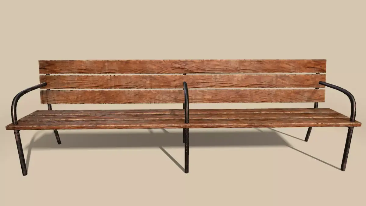 outdoor bench Free low-poly 3D model purchase