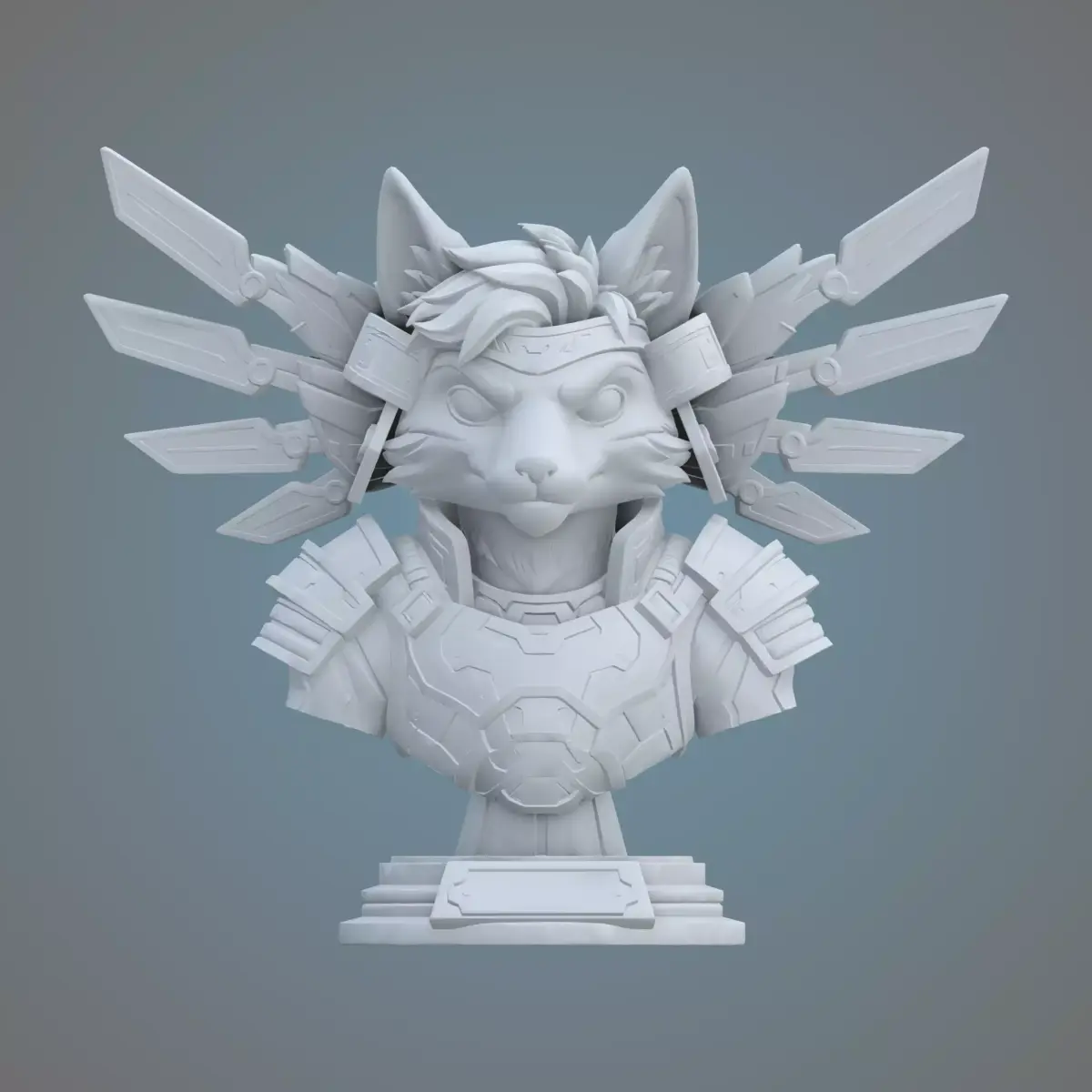 Sci-Fi Fox Commander Sculpture PM-30 3D print model