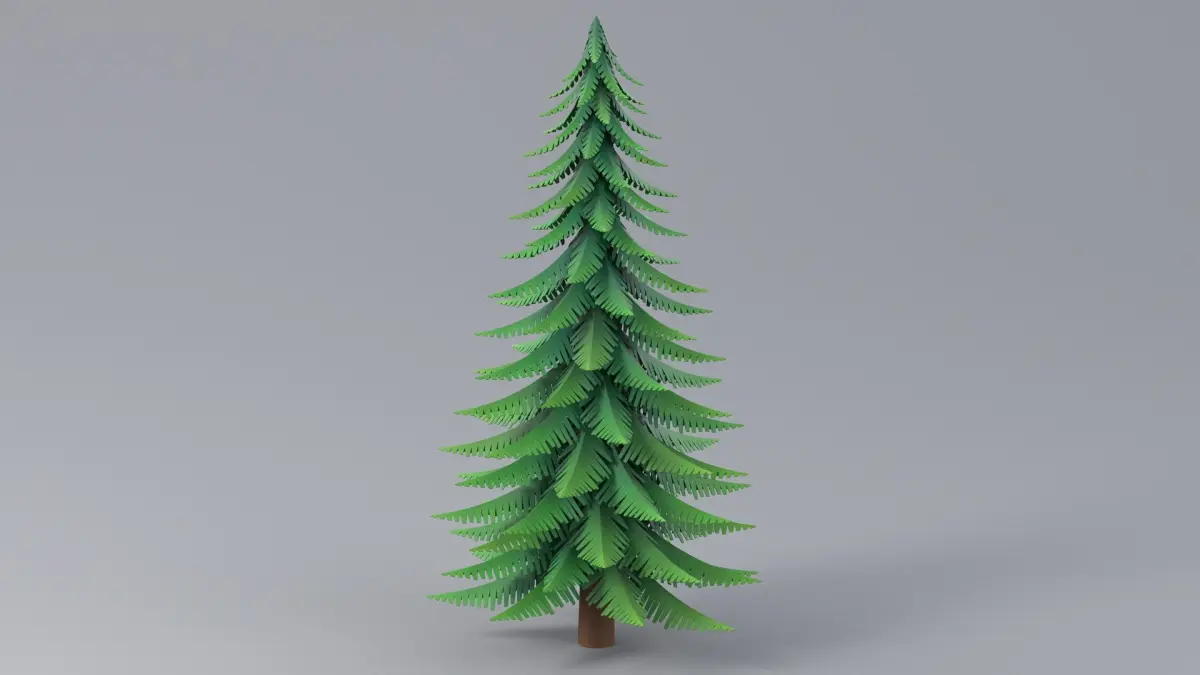 Cartoon Fir Tree 01 3D model