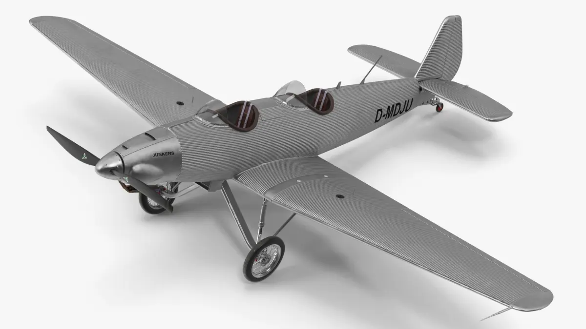 Vintage Sport Plane Junkers A-50 Junior 3D model