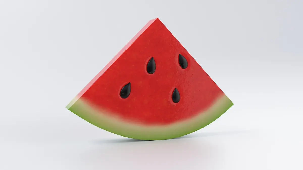 Cartoon Watermelon Slice 3 3D model