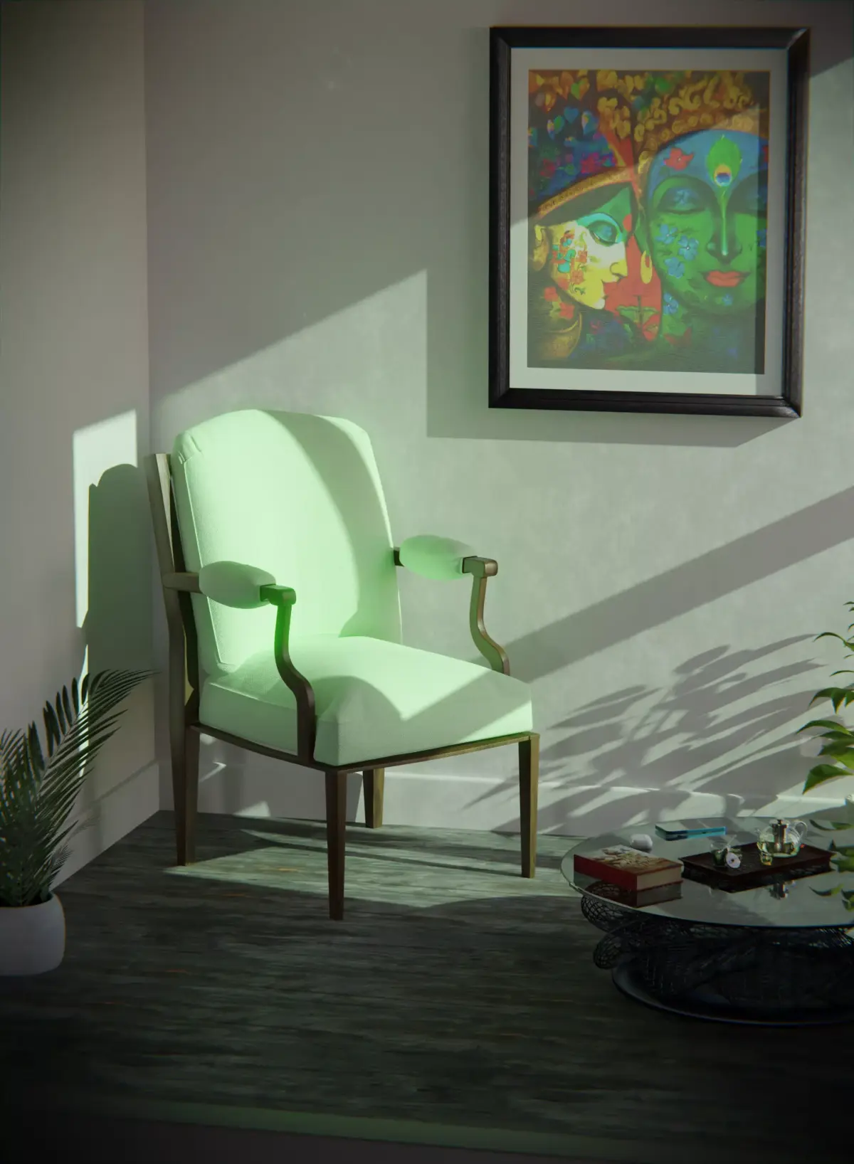 Chair model along with interior  Free low-poly 3D model