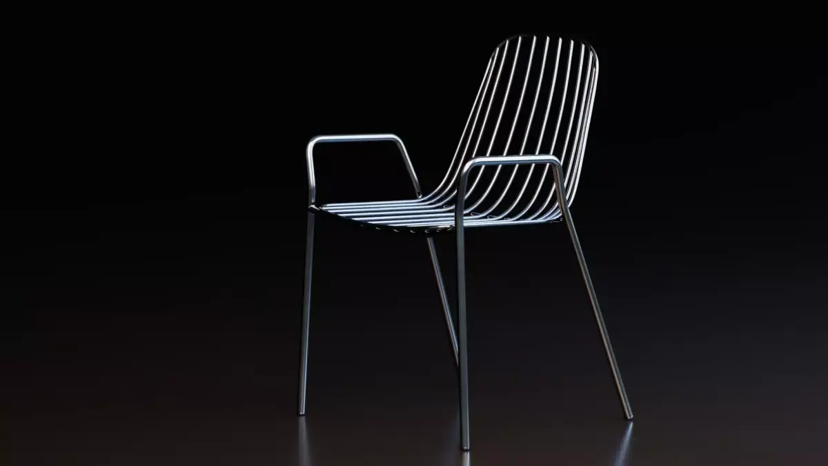 Modern Outdoor Wireframe Chair Free low-poly 3D model