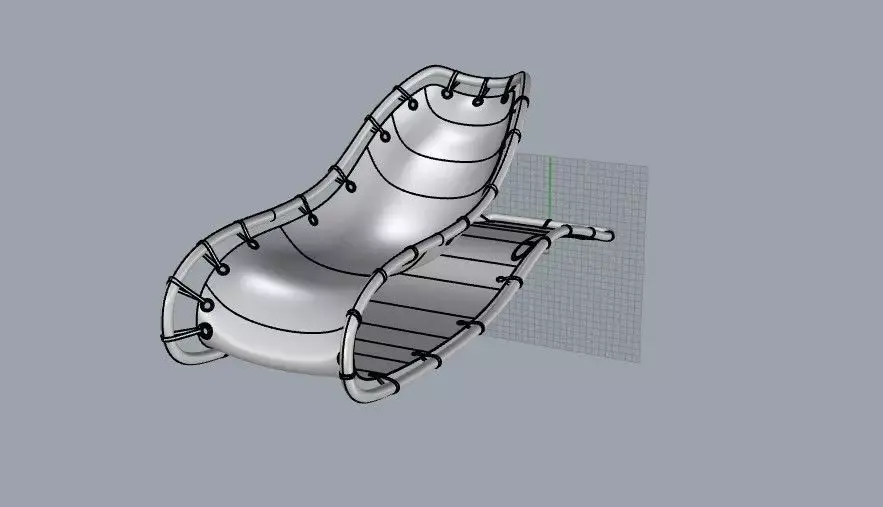 leather sunbed 3D model
