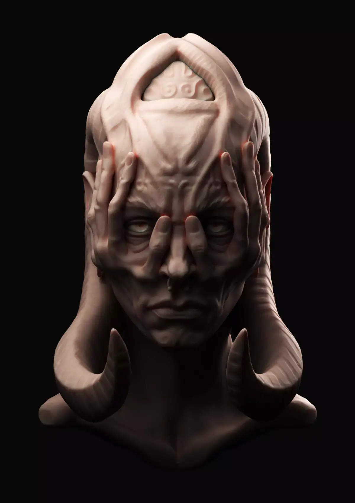 creature head sculpture 3D print model purchase