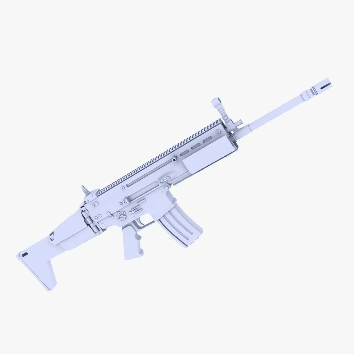 FN SCAR-L Assault Rifle Low-poly 3D model