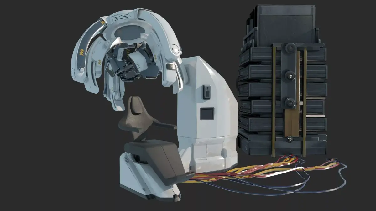 Future sci-fi brain scanner 3D model