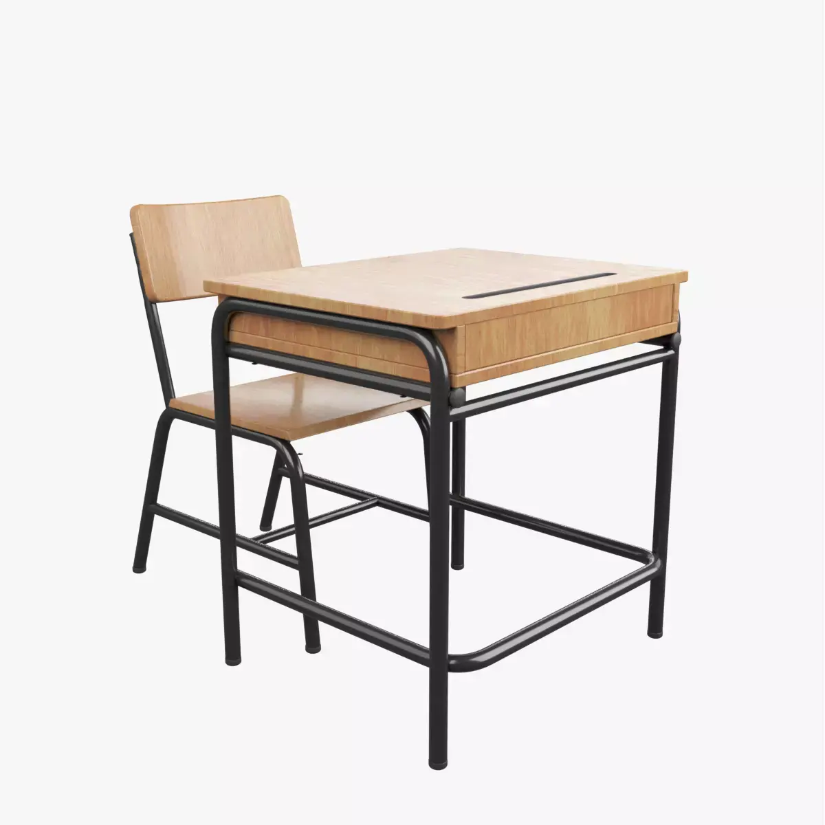 Chair and school desk Free low-poly 3D model