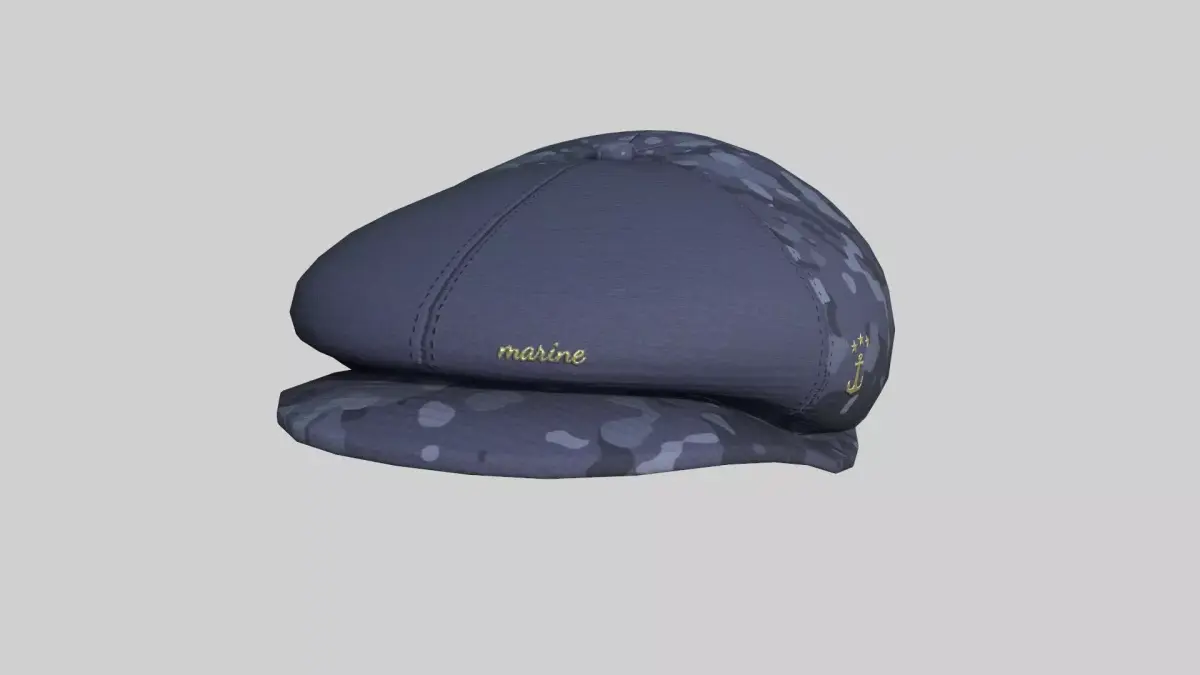 Newsboy Hat 05 Blue Camouflage - Character Fashion Design Low-poly 3D model