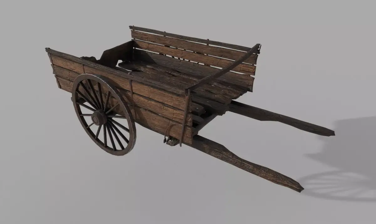 Old Cart Low-poly 3D model get