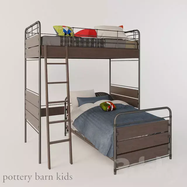Bunkbed pottery barn kids bunk bed Free 3D model