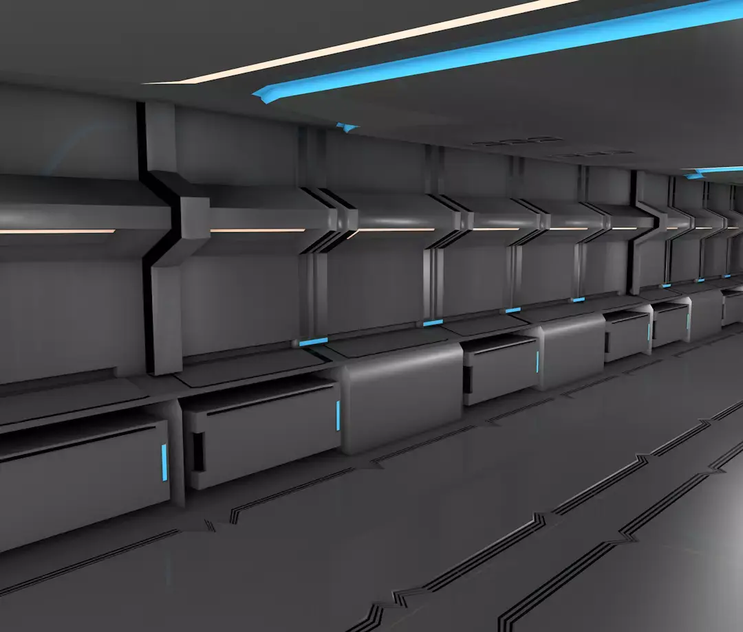 sci fi corridor 3D model 171