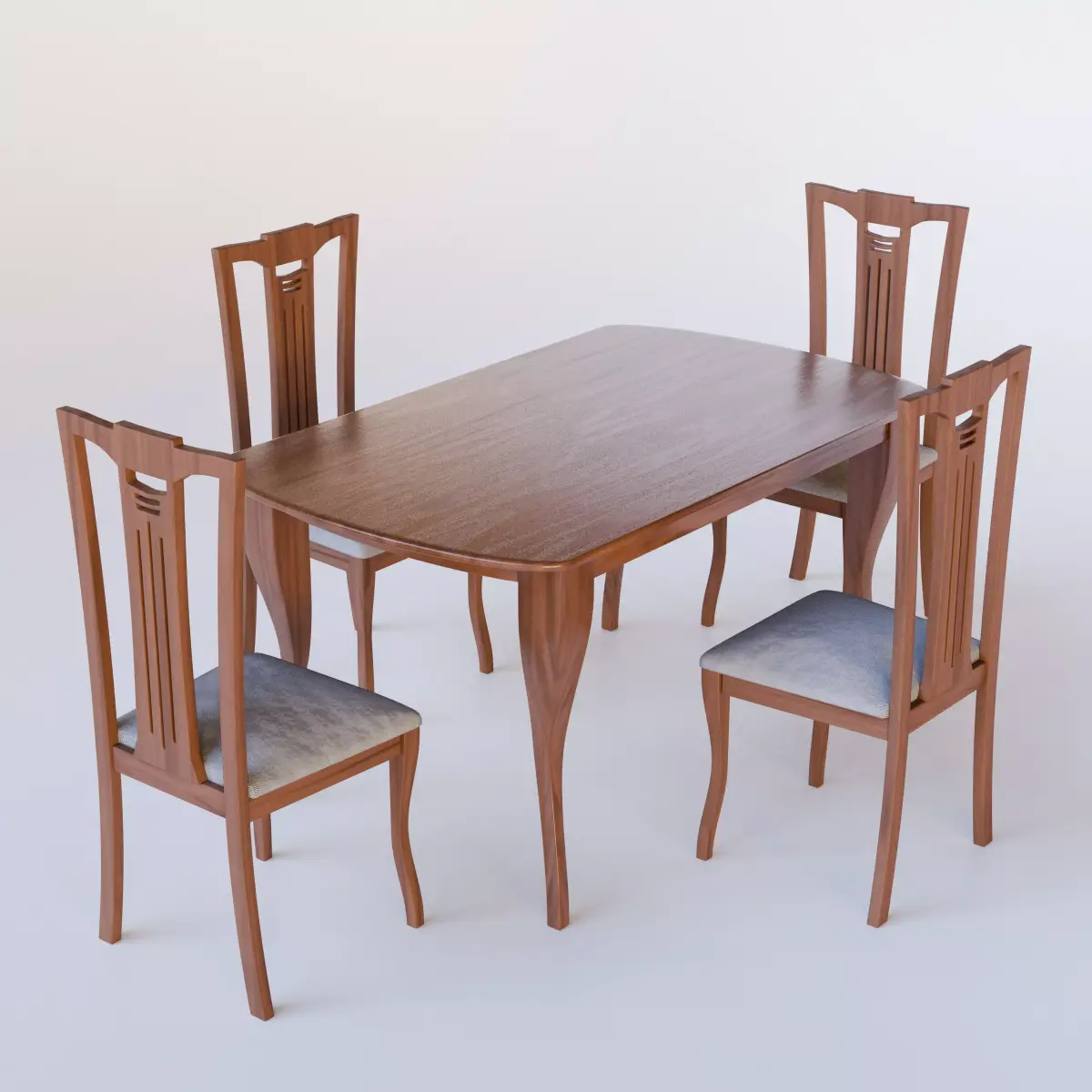Dining Table With Chairs Free low-poly 3D model