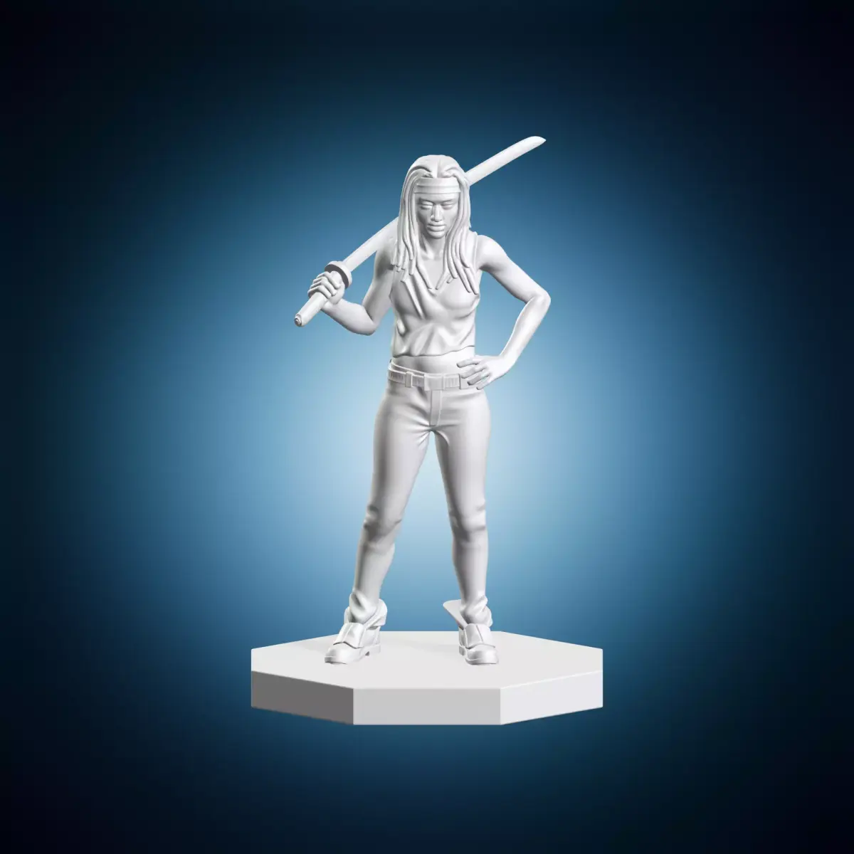 Michonne with Katana 3D print model