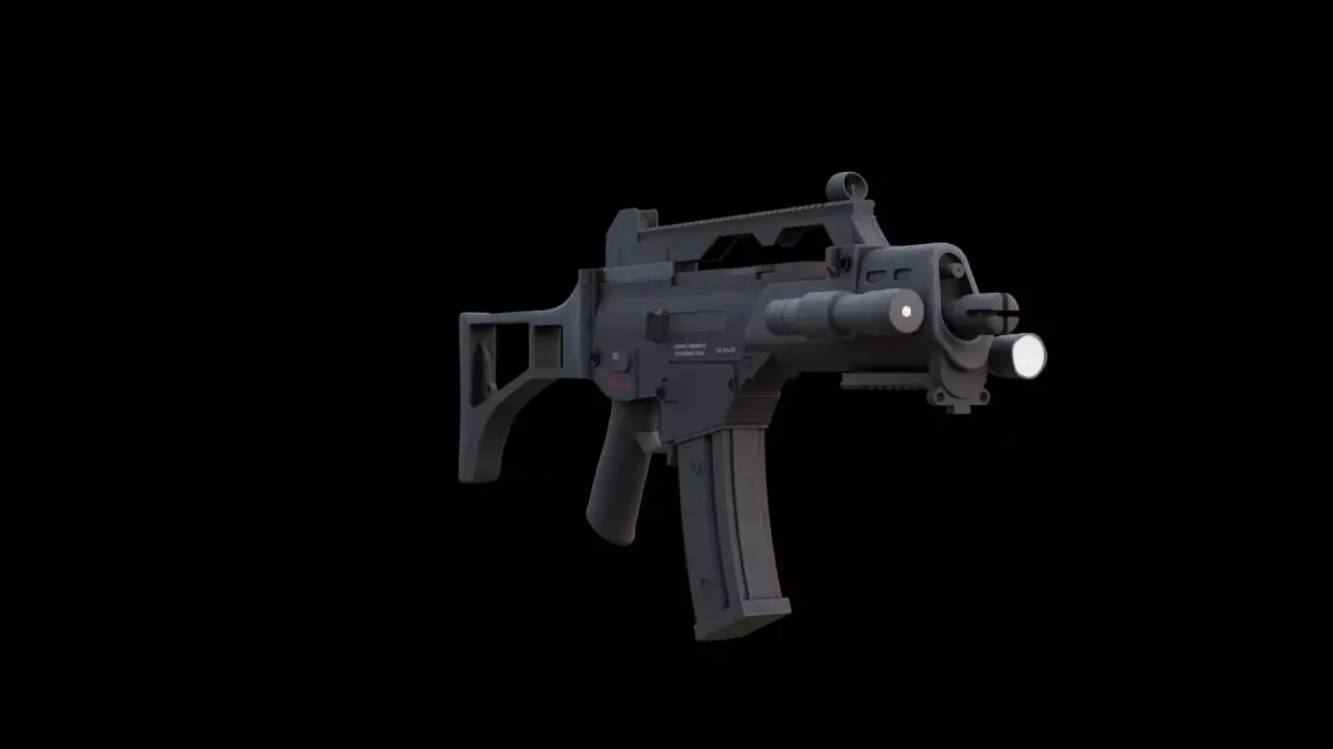 Modern Tactical SMG Game Ready 3D Model Low-poly 3D model