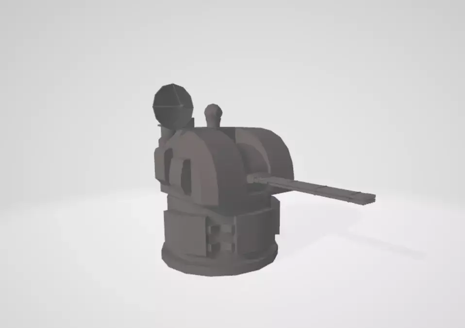 SPANISH WARSHIP AA GUN Low-poly 3D model