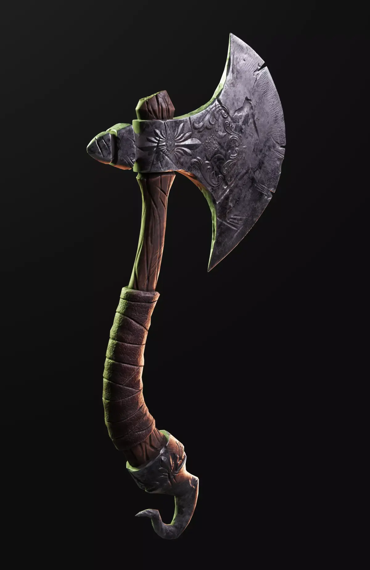 War Axe Low-poly 3D model 5