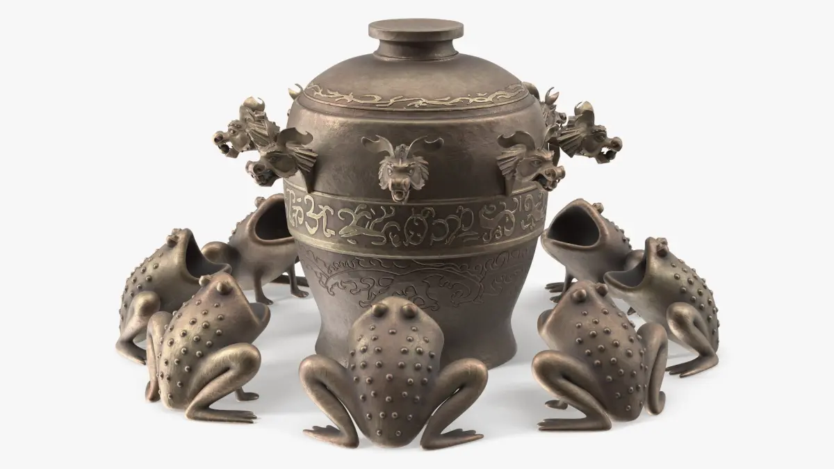 Ancient Chinese Seismograph Bronze 3D model