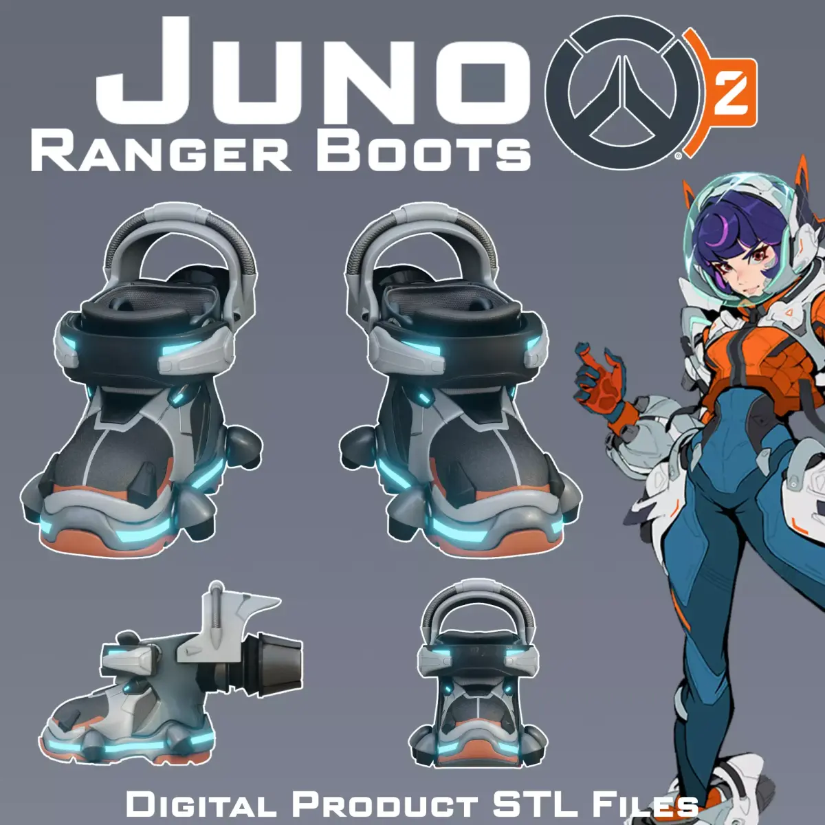Si Fi Juno Space Ranger Boots Overwatch 2  3D print model purchase