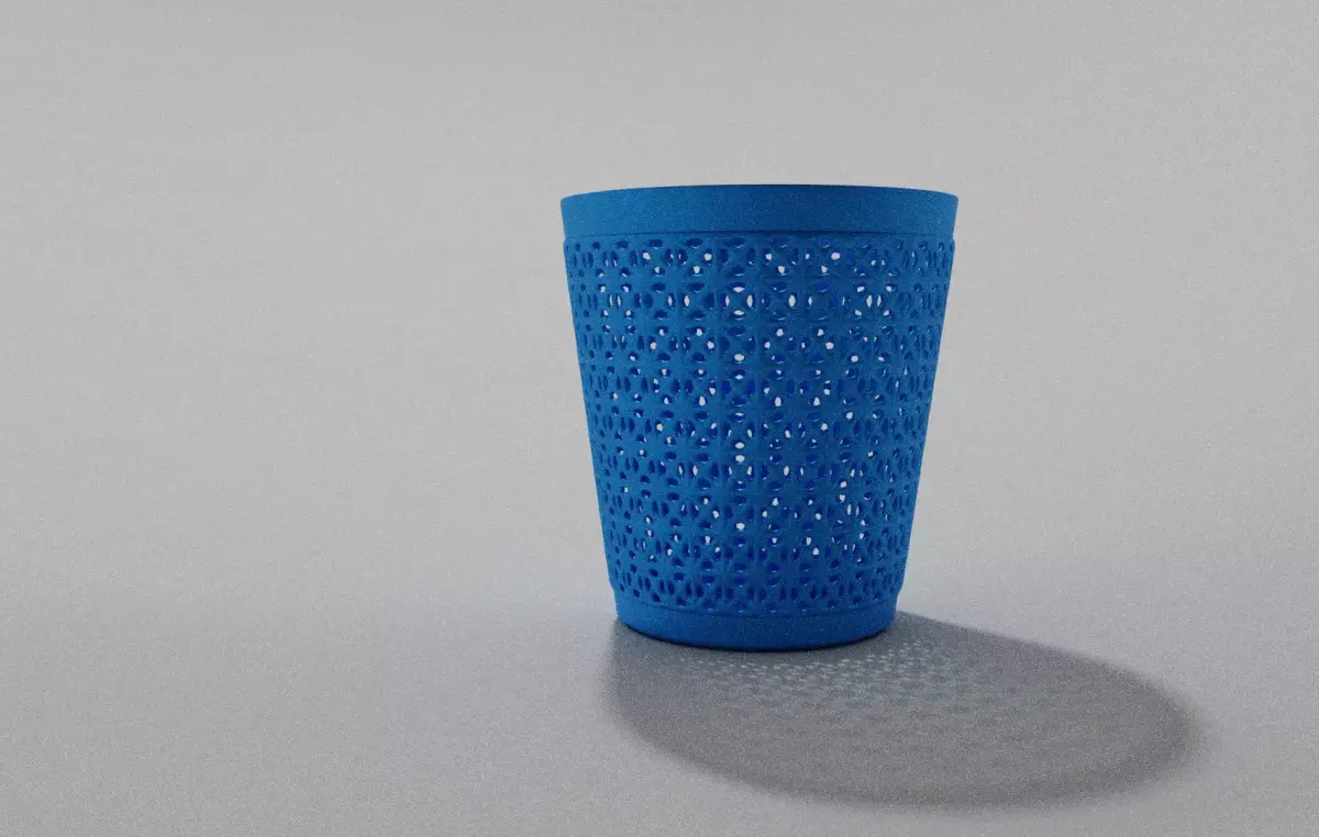 Blue Laundry basket With and Without Bag Free 3D model