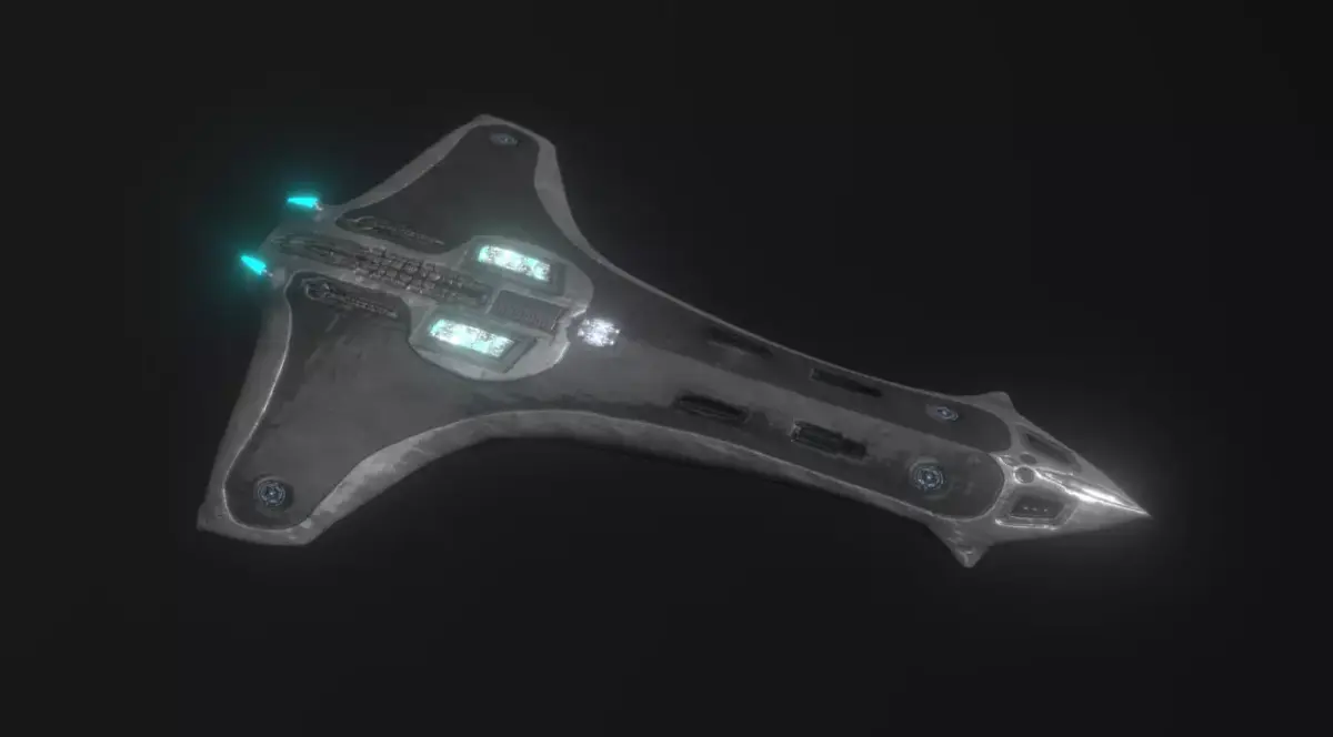 Lancaster explorer spaceship Low-poly 3D model