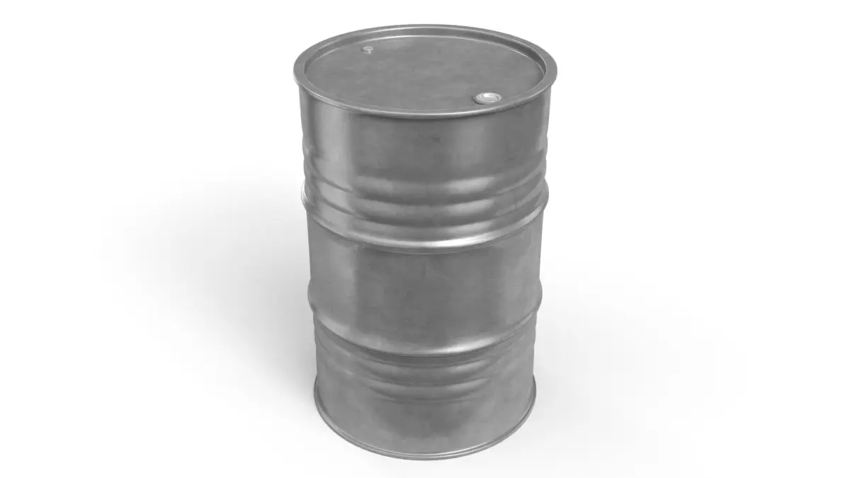 Metal Barrel Clean Grey 3D model