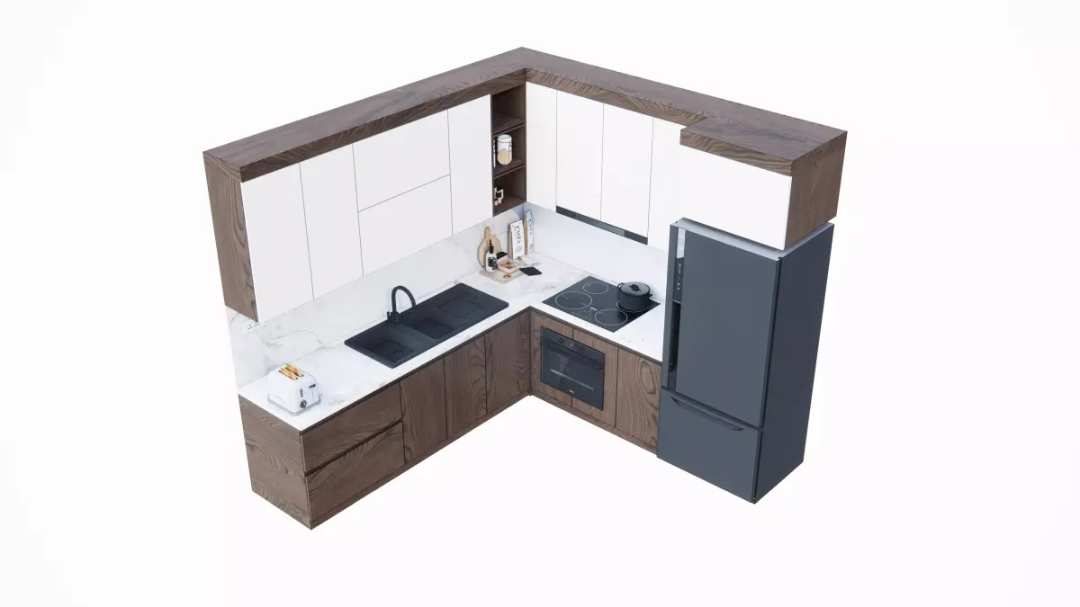 Kitchen Furniture Interior  Low-poly 3D model