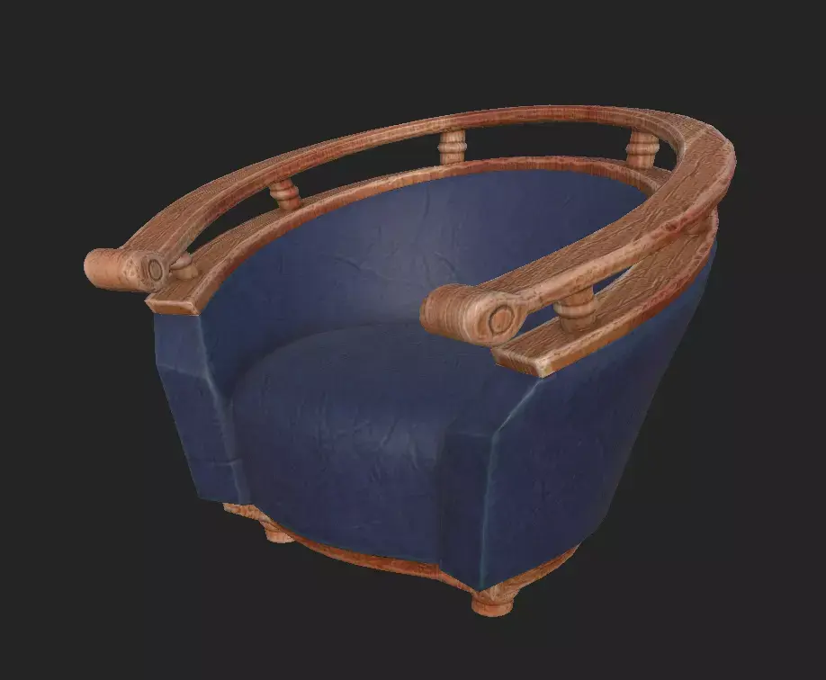 Armchair cartoon 411 Free low-poly 3D model