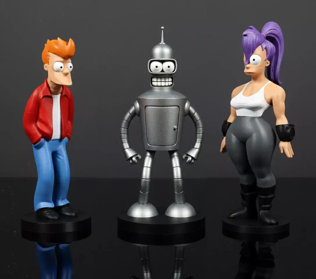 Futurama Set - Fry -Bender - Leela - STL Files with Presupports 3D print model purchase
