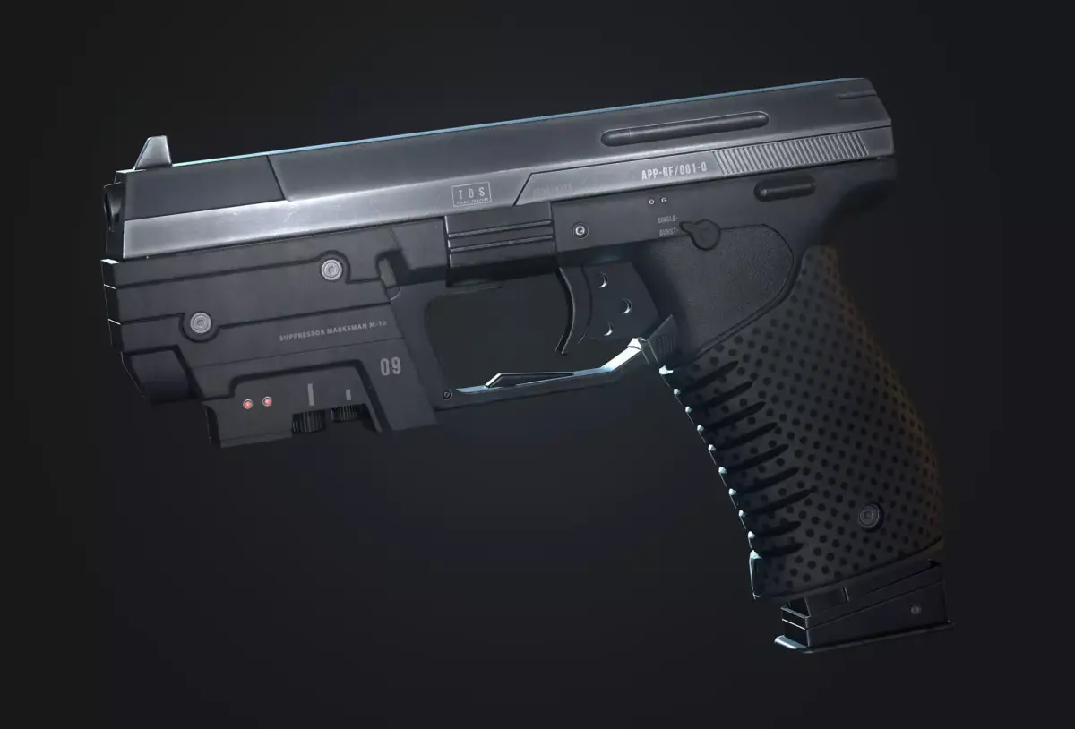 Handgun PBR gun Low-poly 3D model