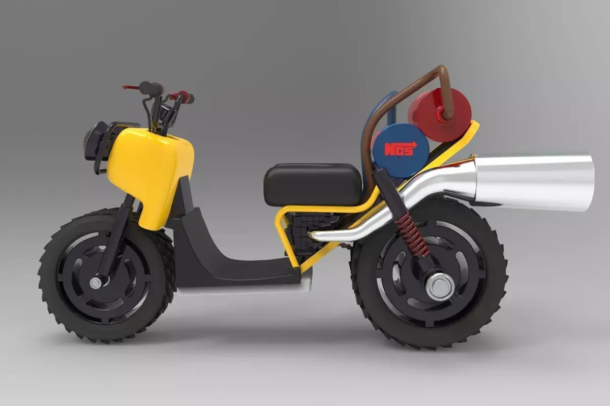 motorcycle with pipe 3D model