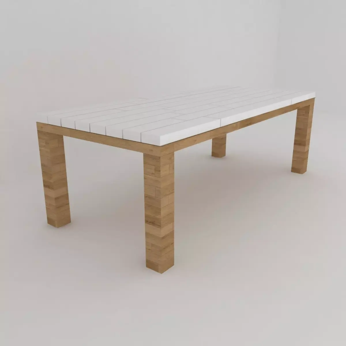 Classic garden dining table Low-poly 3D model