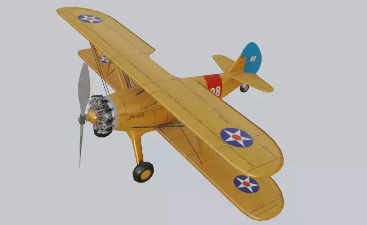 BOEING-STEARMAN MODEL 175 Low-poly 3D model