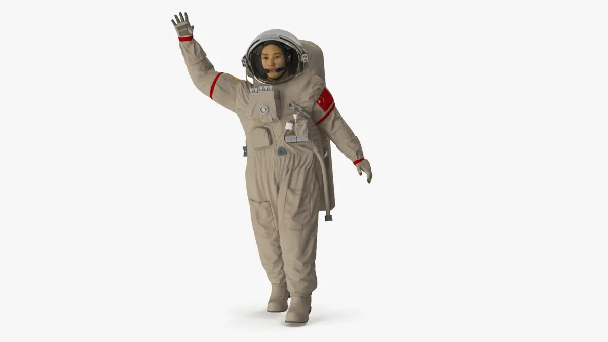 Astronaut Wearing Feitian Space Suit Rigged for Maya 3D model