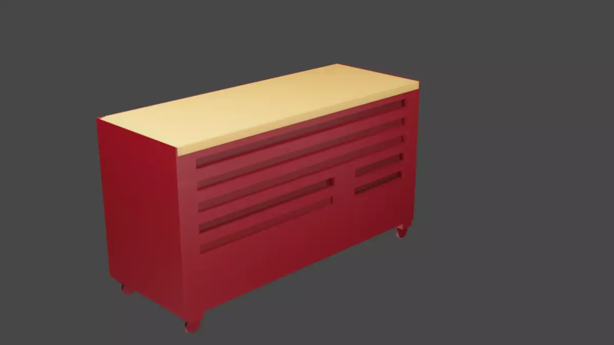 Simple Wooden top Tool Box Free 3D model
