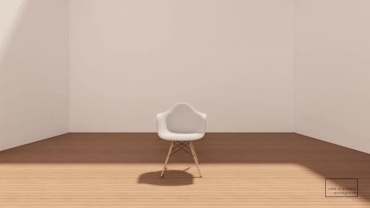 Free Eames Style Armchair - 3D Model - Wood - Metal - Fabric Free low-poly 3D model