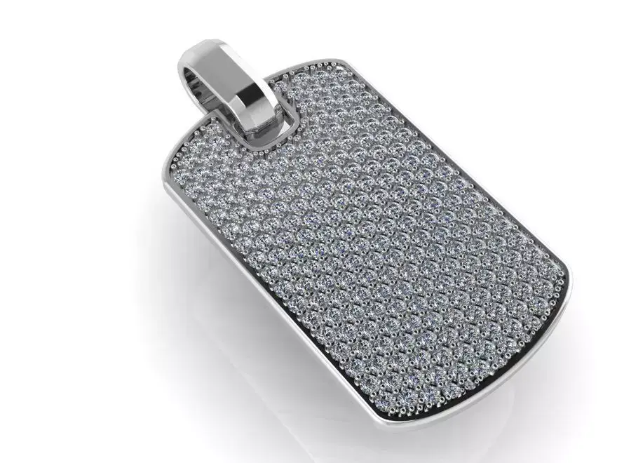 Military Style Pave Pendant 1088 3D print model purchase