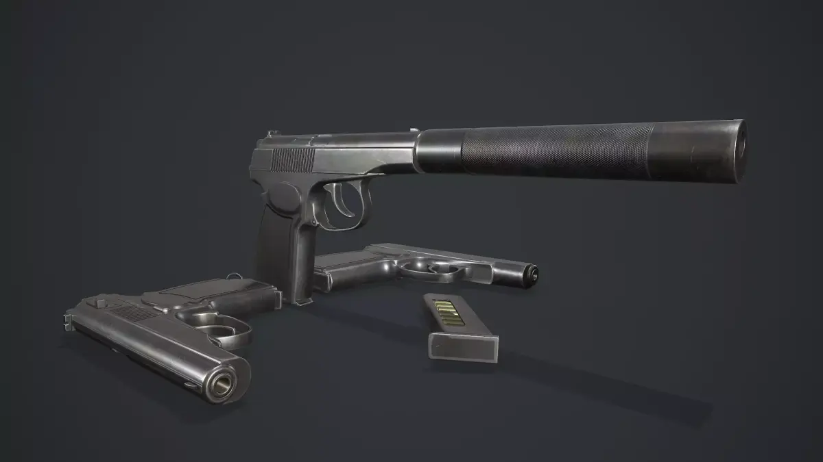 Pistol Makarov Low-poly 3D model purchase