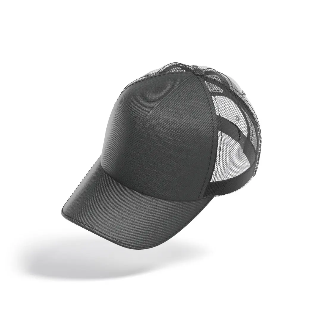 Black Trucker Hat - sport mesh baseball cap 3D model purchase