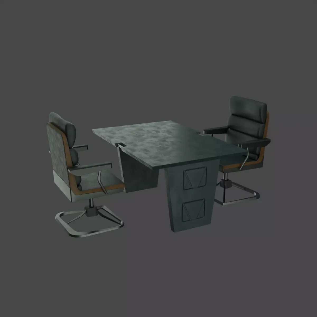 Table and Chair Low-poly 3D model buy